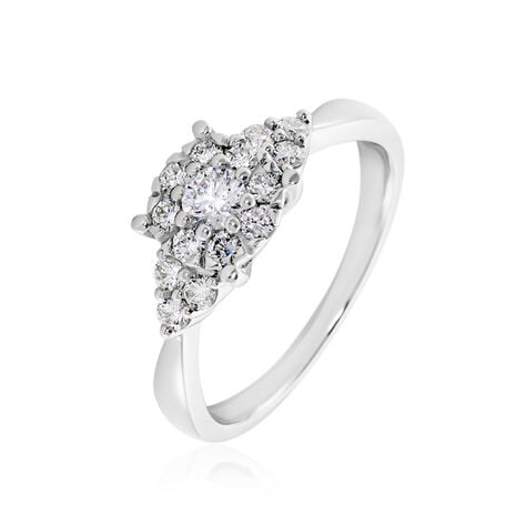 Bague Cierra Platine Blanc Diamant - Bagues solitaires Femme | Histoire d&rsquo;Or