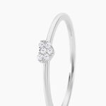 Bague Accumulation Coeur Argent Blanc Oxyde De Zirconium - Bagues avec pierre Femme | Histoire d&rsquo;Or