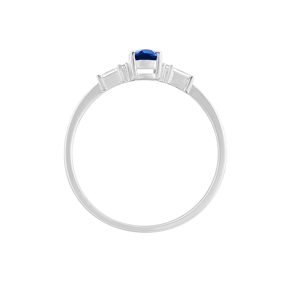 Bague Or Blanc Saphir Et Diamant - Bagues solitaires Femme | Histoire d’Or