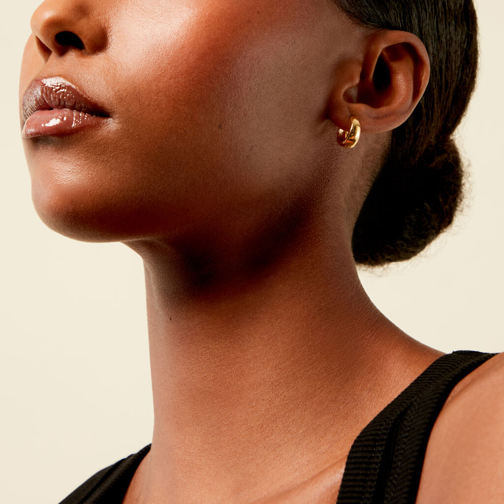 Cr&eacute;oles Nyssa Plaqu&eacute; Or Jaune - Boucles d'oreilles cr&eacute;oles Femme | Histoire d&rsquo;Or