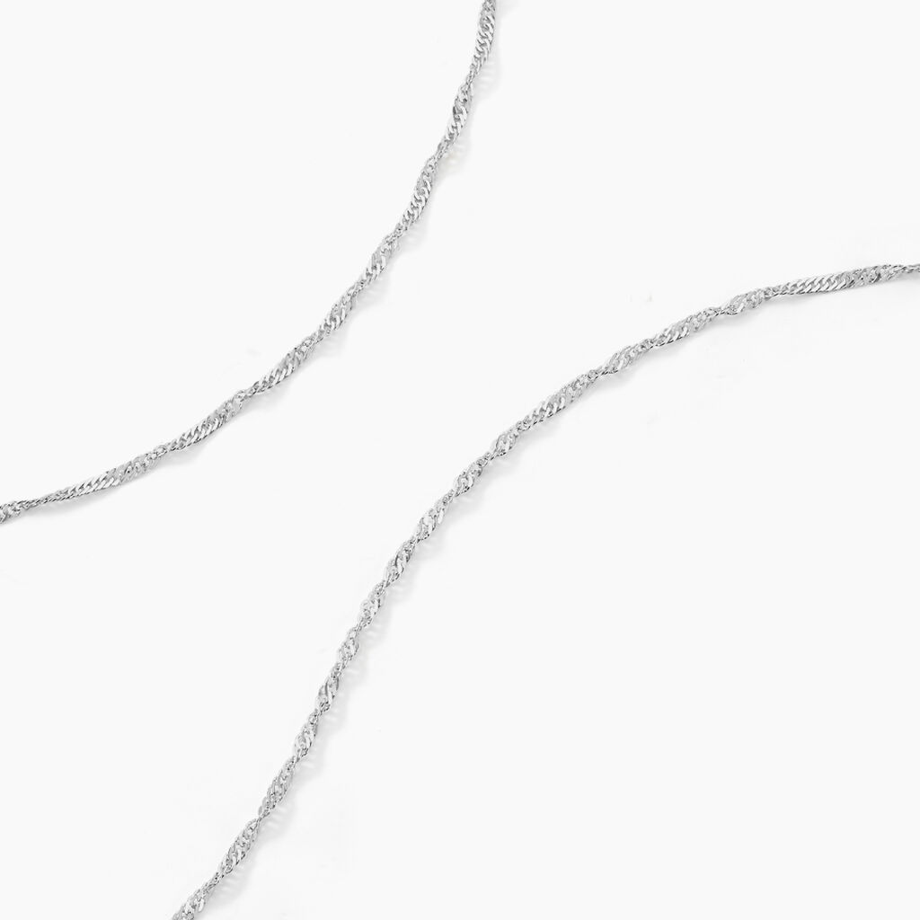Cha&icirc;ne Imanie Maille Singapour Or Blanc - Chaines Femme | Histoire d&rsquo;Or