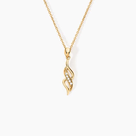 Collier Ishaae Plaqu&eacute; Or Jaune Oxyde De Zirconium - Colliers fantaisie Femme | Histoire d&rsquo;Or