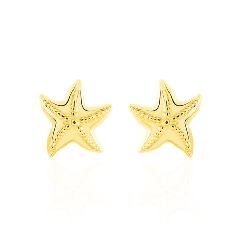 Boucles D'oreilles Puces Alphonsine Etoile De Mer Or Jaune - Boucles d'Oreilles Etoile Femme | Histoire d’Or