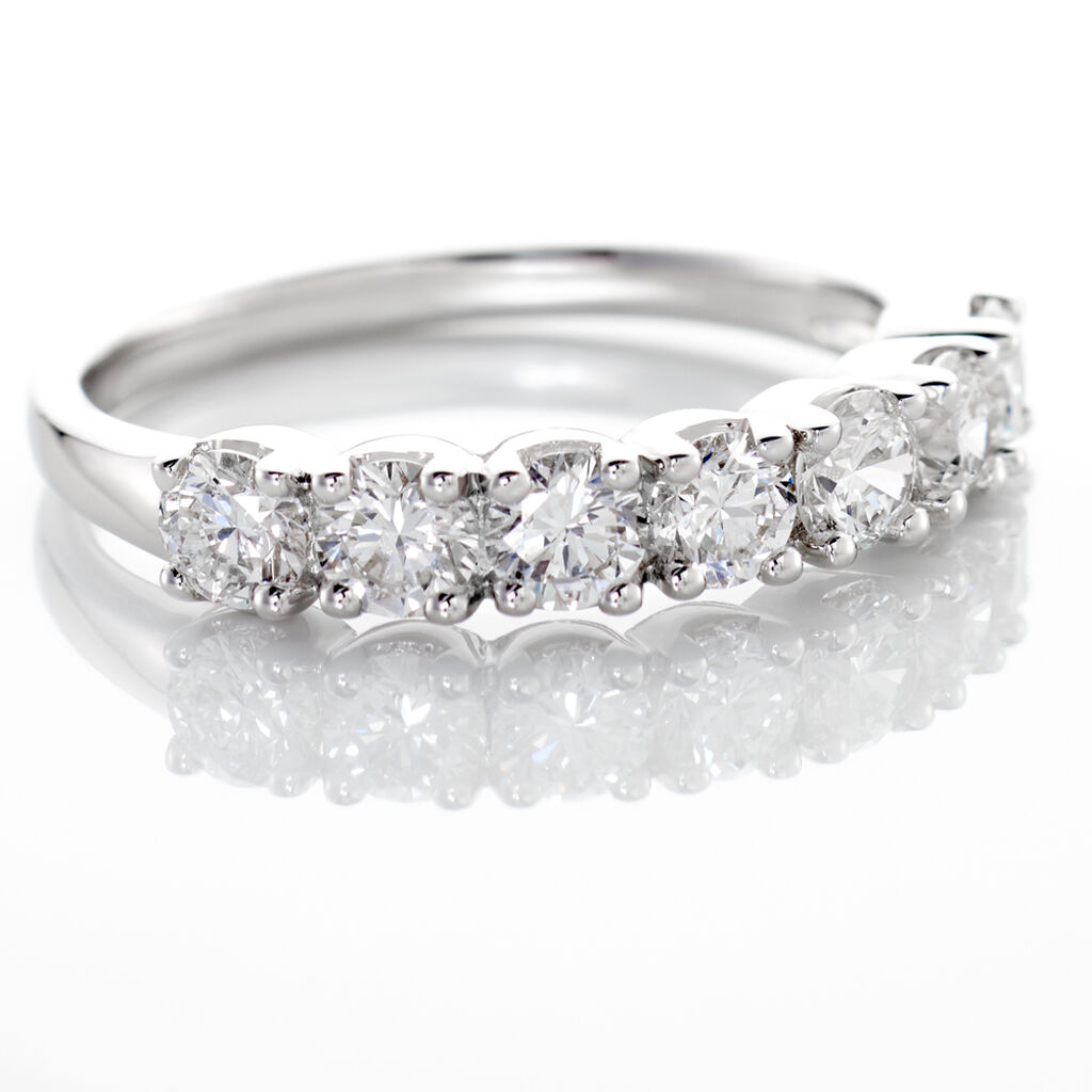 Demi-alliance Eloisa Or Blanc Diamants Synth&eacute;tique - Bijoux Femme | Histoire d&rsquo;Or