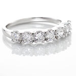 Demi-alliance Eloisa Or Blanc Diamants Synth&eacute;tique - Bijoux Femme | Histoire d&rsquo;Or