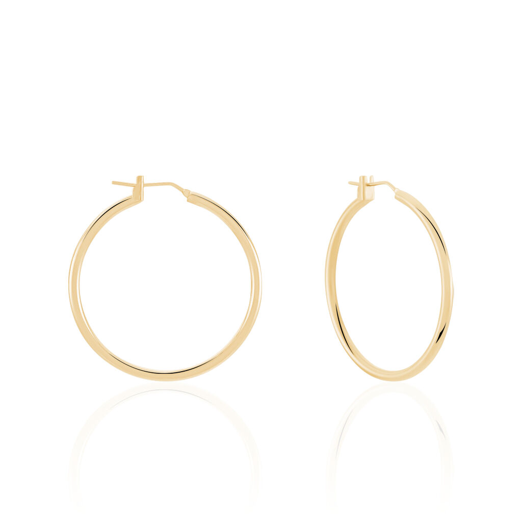 Cr&eacute;oles Ada Lisse Plaque Or Jaune - Boucles d'oreilles cr&eacute;oles Femme | Histoire d&rsquo;Or