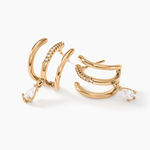 Boucles D'oreilles Pendantes Louelia Plaqu&eacute; Or Dor&eacute; Oxyde De Zirconium - Boucles d'oreilles fantaisie Femme | Histoire d&rsquo;Or