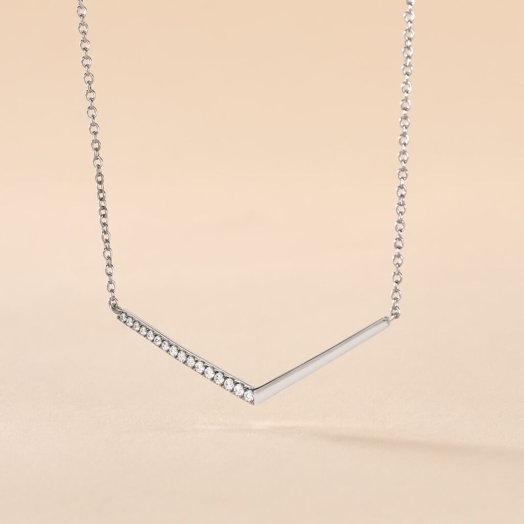 Collier Emea Argent Blanc Oxyde De Zirconium - Colliers fantaisie Femme | Histoire d&rsquo;Or