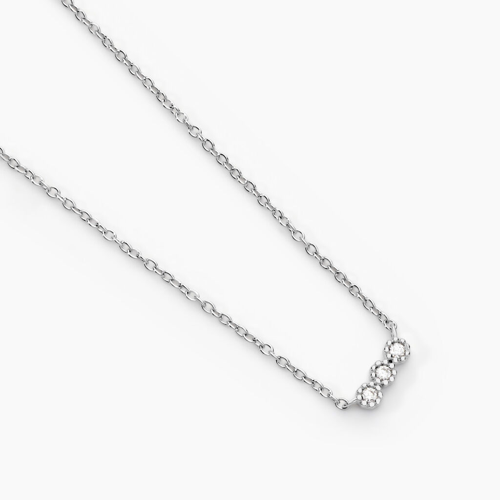 Collier Janys Argent Blanc Oxyde De Zirconium - Colliers fantaisie Femme | Histoire d’Or