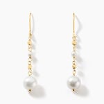 Boucles D'oreilles Pendantes Bindy Or Jaune Perle De Culture - Boucles d'oreilles pendantes Femme | Histoire d&rsquo;Or