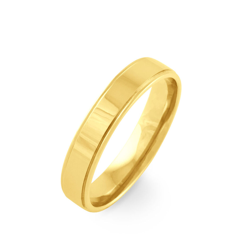 Alliance Beatrice Ruban Plat Or Jaune - Alliances Famille | Histoire d’Or