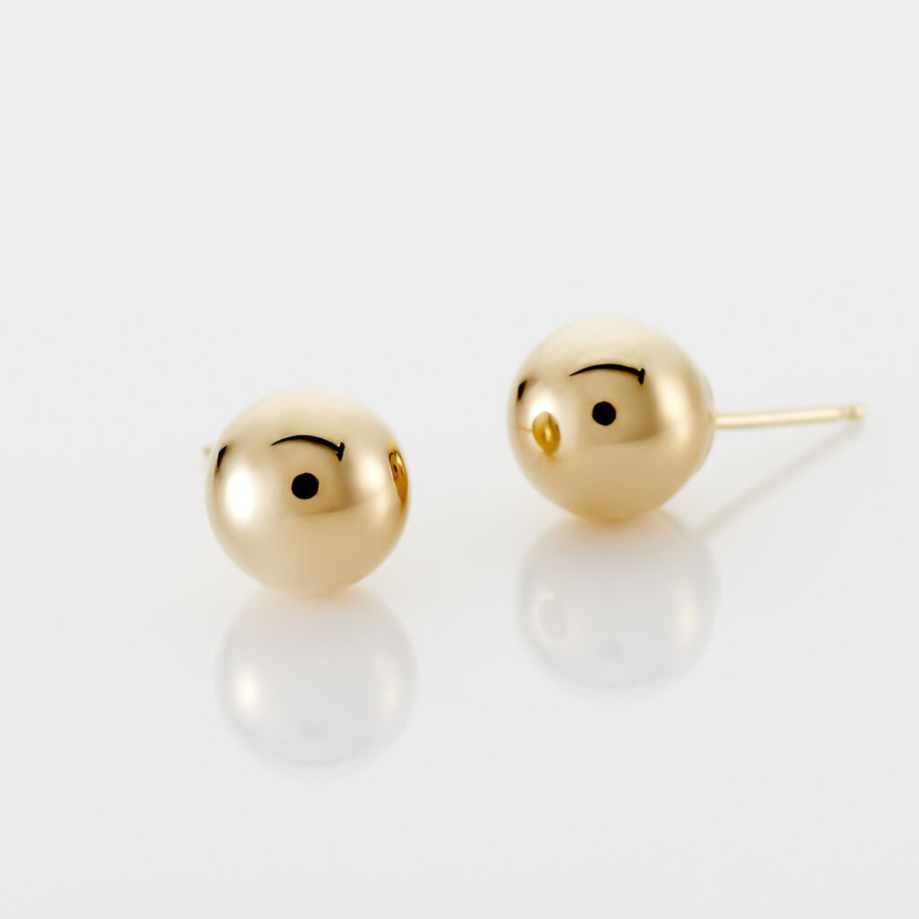 Boucles D'oreilles Puces Fidelia Boule Or Jaune - Clous d'oreilles Femme | Histoire d&rsquo;Or