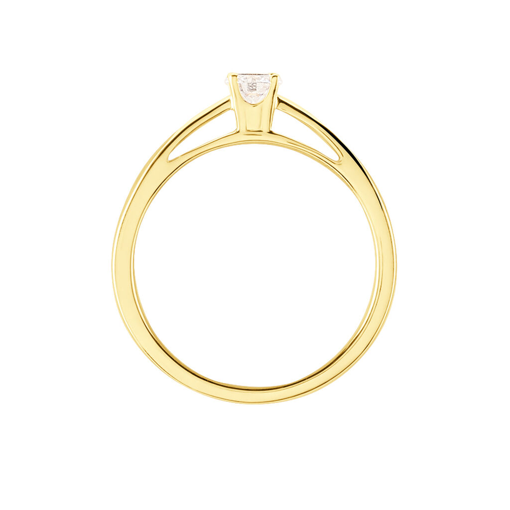 Bague Soltaire Iris Or Jaune Diamant - Bagues solitaires Femme | Histoire d&rsquo;Or