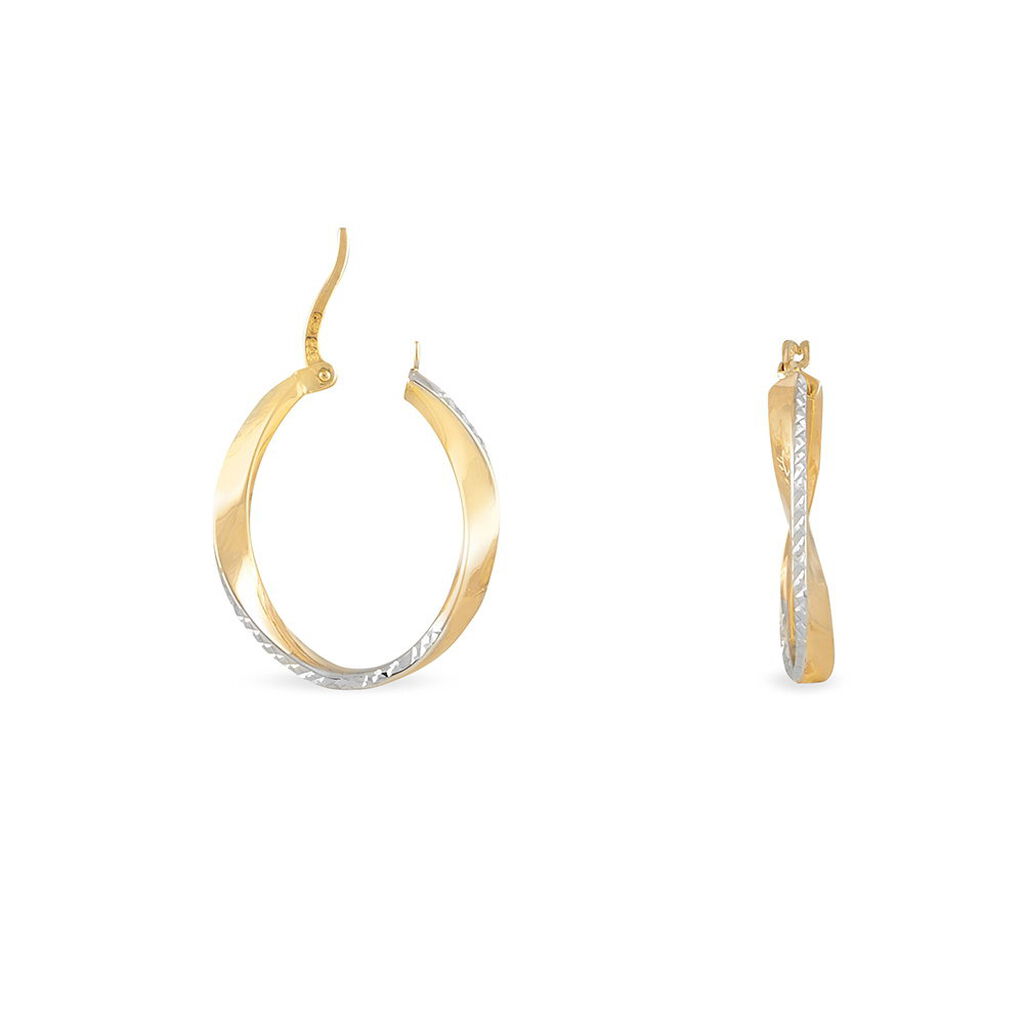 Cr&eacute;oles Doralynne Or Bicolore - Boucles d'oreilles cr&eacute;oles Femme | Histoire d&rsquo;Or