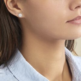Boucles D'oreilles Puces Verane Argent Blanc Oxyde De Zirconium - Boucles d'oreilles fantaisie Femme | Histoire d’Or