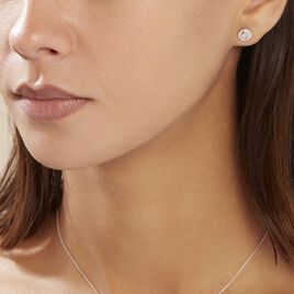 Boucles D'oreilles Puces Rosangela Or Bicolore Diamant Blanc - Clous d'oreilles Femme | Histoire d’Or