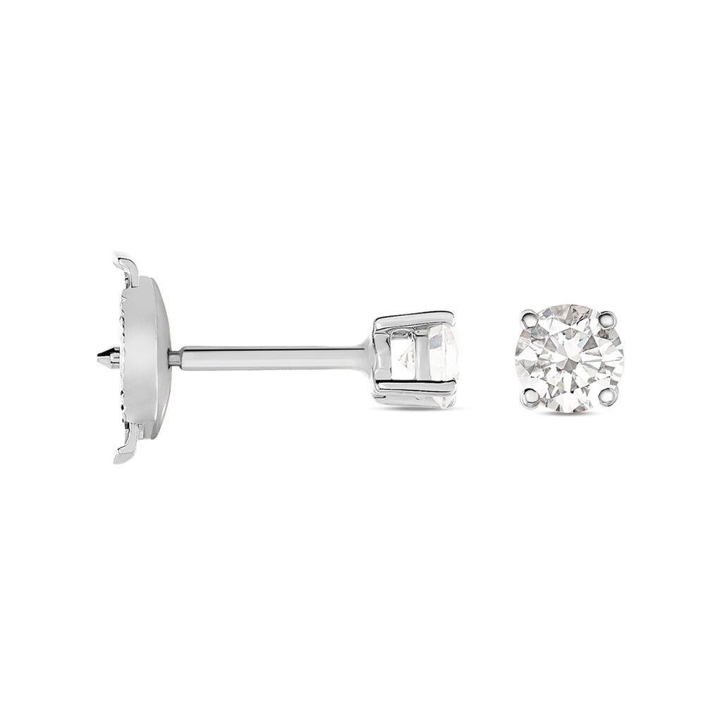 Boucles D'oreilles Puces Aphrodite Platine Blanc Diamant - Clous d'oreilles Homme | Histoire d’Or