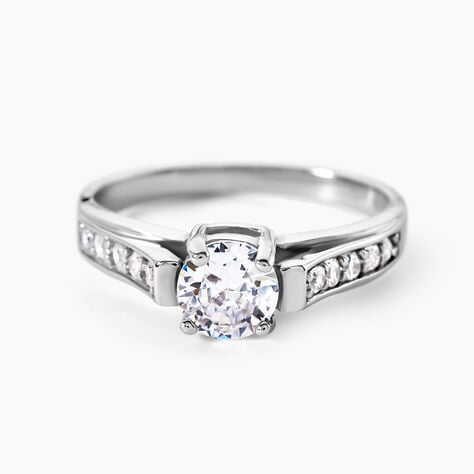 Bague Solitaire Mady Argent Blanc Oxyde De Zirconium - Bagues solitaires Femme | Histoire d&rsquo;Or