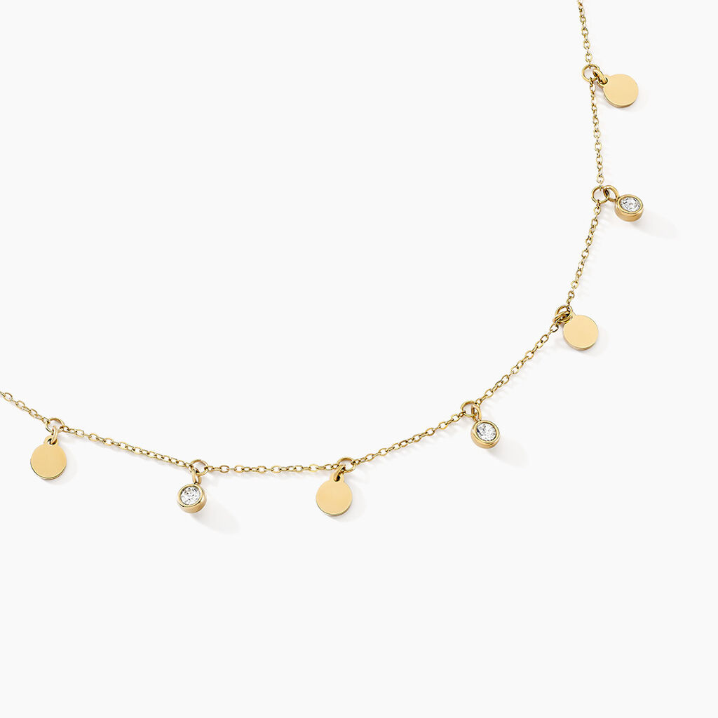 Collier Aurore Acier Dor&eacute; Cristal - Colliers fantaisie Femme | Histoire d&rsquo;Or