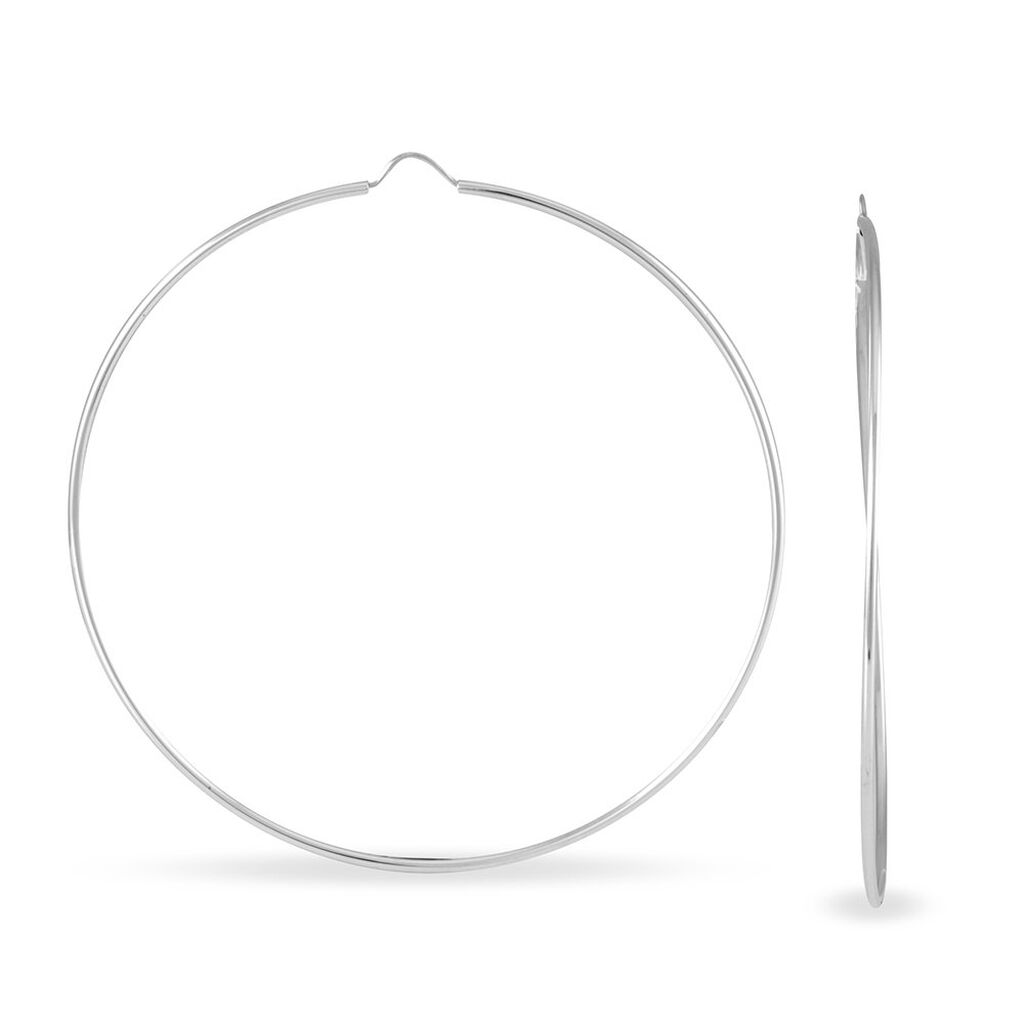 Créoles Dominae Or Blanc - Boucles d'oreilles créoles Femme | Histoire d’Or