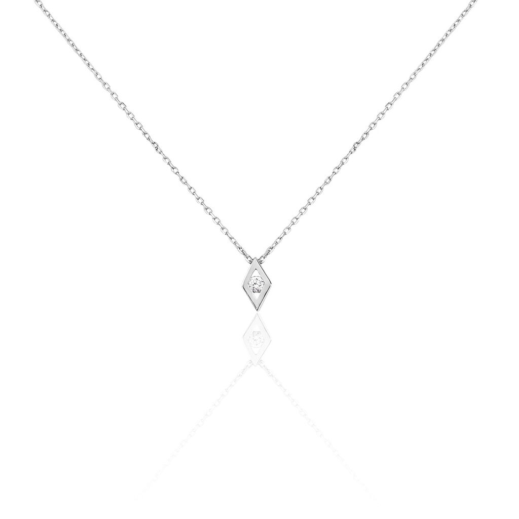 Collier Eirena Or Blanc Diamant - Colliers Femme | Histoire d&rsquo;Or