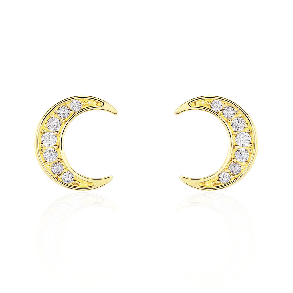 Boucles D'oreilles Pendantes Francoise-marie Lune Or Jaune Oxyde - Boucles d'oreilles pendantes Femme | Histoire d’Or