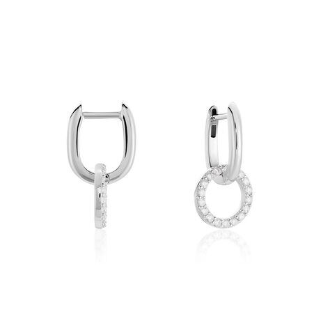 Créoles Riva Argent Blanc Oxyde De Zirconium - Boucles d'oreilles créoles Femme | Histoire d’Or