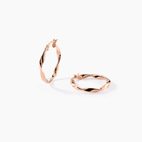 Cr&eacute;oles Argent Rose Alieno - Boucles d'oreilles cr&eacute;oles Femme | Histoire d&rsquo;Or