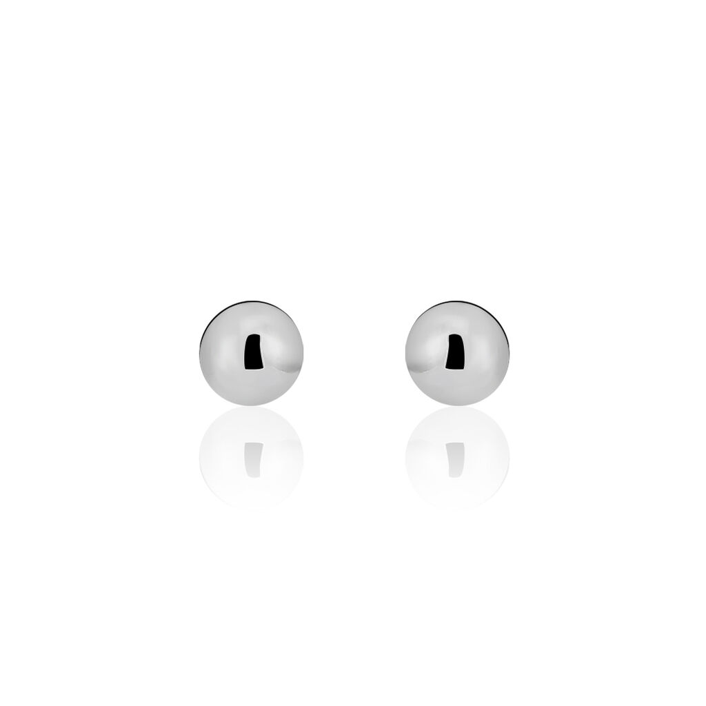 Boucles D'oreilles Puces Fidelia Boule Or Blanc - Clous d'oreilles Femme | Histoire d’Or
