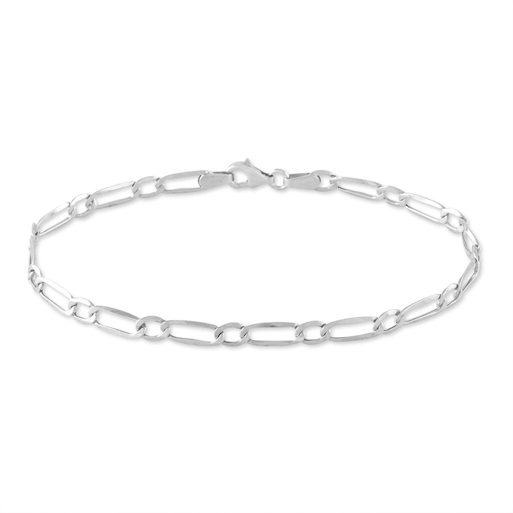 Bracelet Ophelio Maille Alternee 1/1 Or Blanc - Bracelets chaîne Femme | Histoire d’Or
