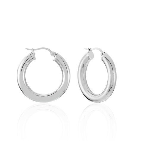 Créoles Adama Acier Blanc - Boucles d'oreilles créoles Femme | Histoire d’Or
