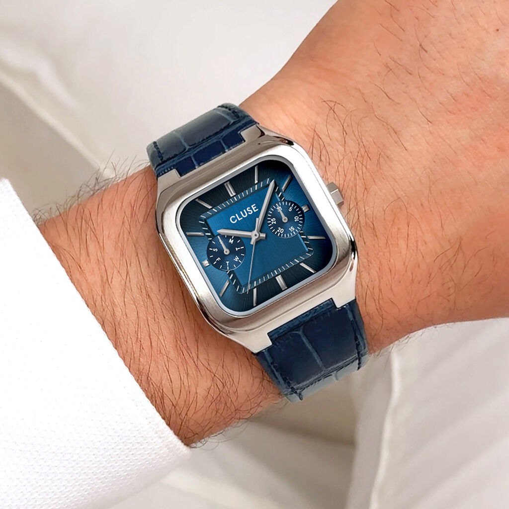 Montre Cluse Quadrus Multifonction Bleu - Montres Homme | Histoire d&rsquo;Or