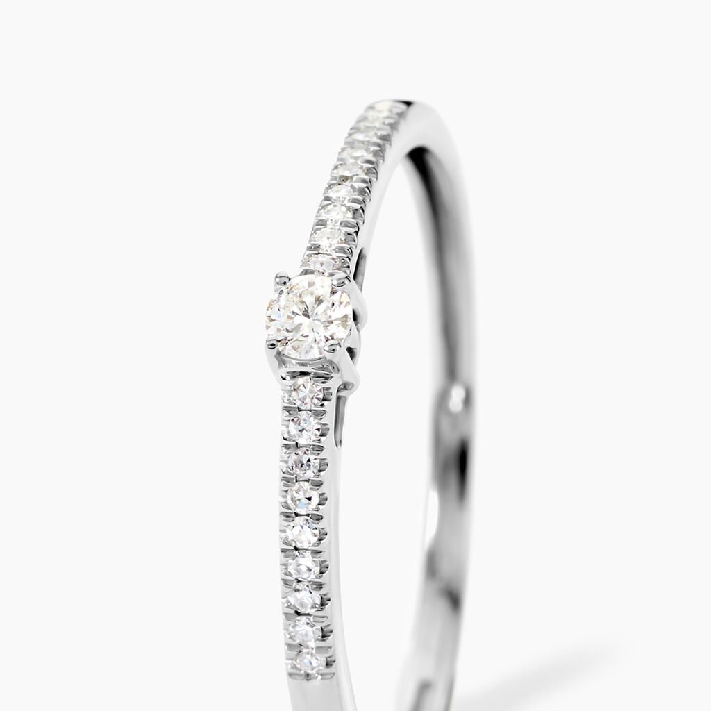 Bague Eliisa Or Blanc Diamant - Bagues solitaires Femme | Histoire d&rsquo;Or