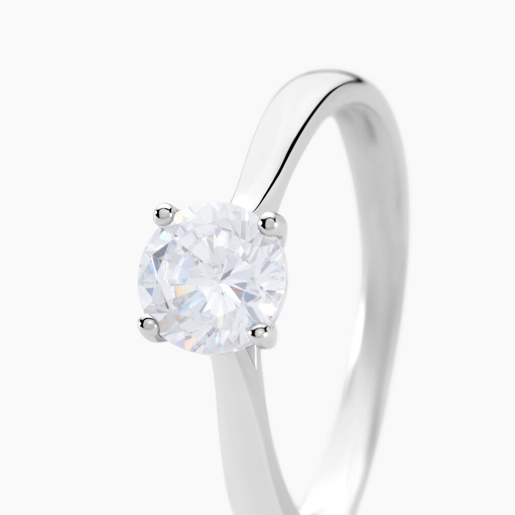 Bague Solitaire Elyana Argent Blanc Oxyde De Zirconium - Bagues solitaires Femme | Histoire d’Or