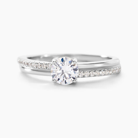 Bague Solitaire Sade Argent Blanc Oxyde De Zirconium - Bagues solitaires Femme | Histoire d&rsquo;Or