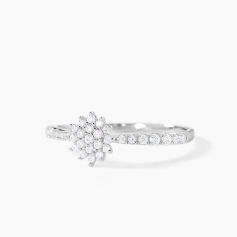 Bague Shin Or Blanc Oxyde De Zirconium - Bagues avec pierre Femme | Histoire d&rsquo;Or