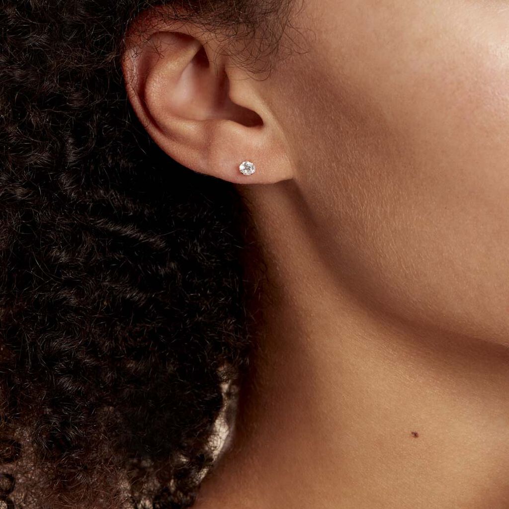 Boucles D'oreilles Puces Eddie Or Jaune Oxyde De Zirconium - Clous d'oreilles Femme | Histoire d’Or