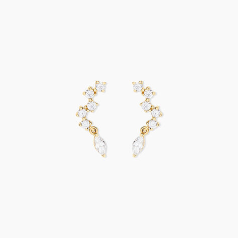 Boucles D'Oreilles Puces Sparkle Or Jaune Oxyde De Zirconium -  Femme | Histoire d’Or