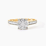 Bague Maximilianus Or Jaune Diamant Synth&eacute;tique - Bagues solitaires Femme | Histoire d&rsquo;Or