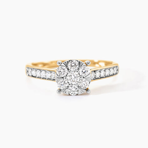 Bague Maximilianus Or Jaune Diamant Synth&eacute;tique - Bagues solitaires Femme | Histoire d&rsquo;Or