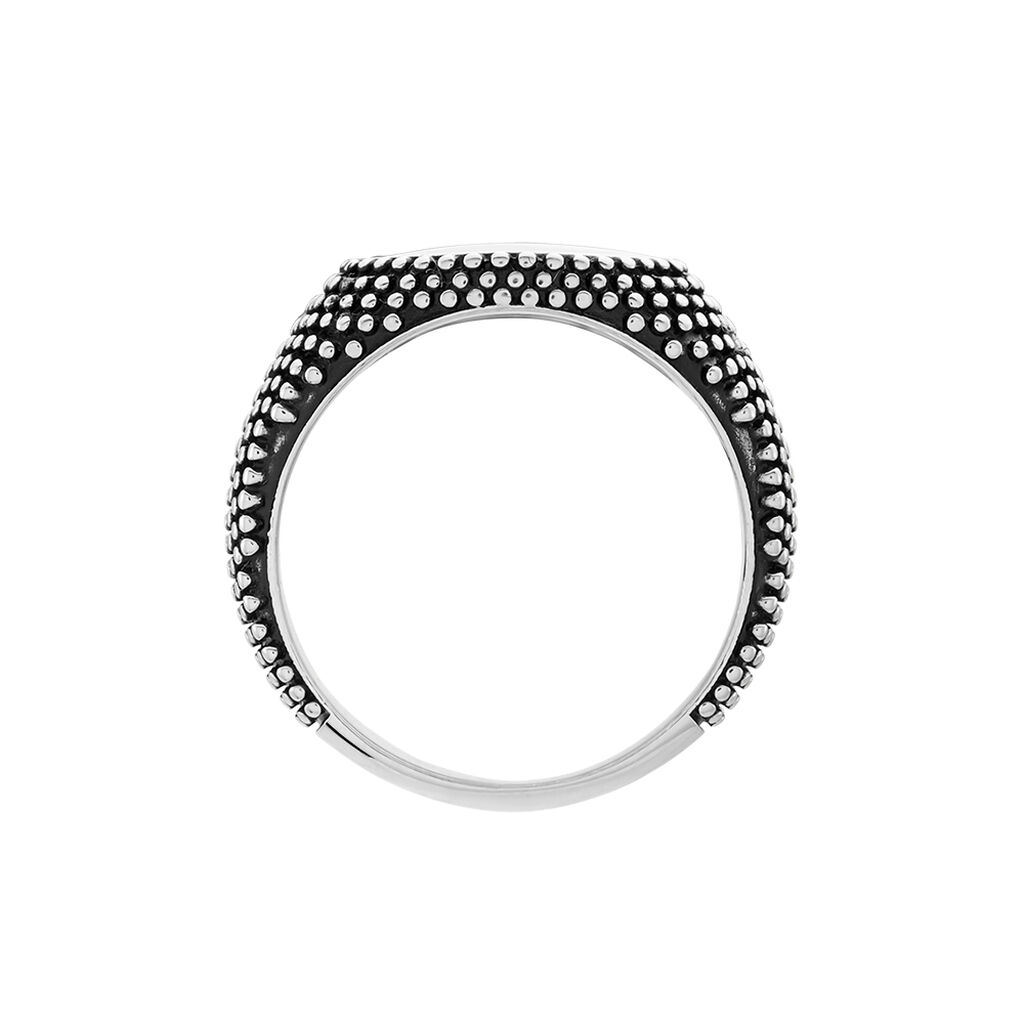 Bague Argent Blanc Tom Email Noir - Bijoux sans pierre Homme | Histoire d&rsquo;Or