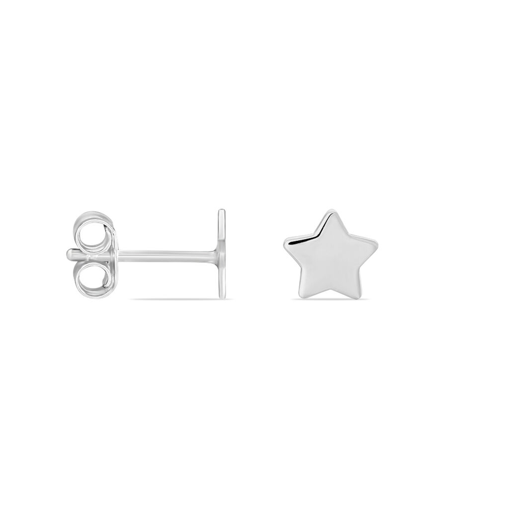 Boucles D'oreilles Puces Astre Argent Blanc - Boucles d'oreilles fantaisie Femme | Histoire d’Or