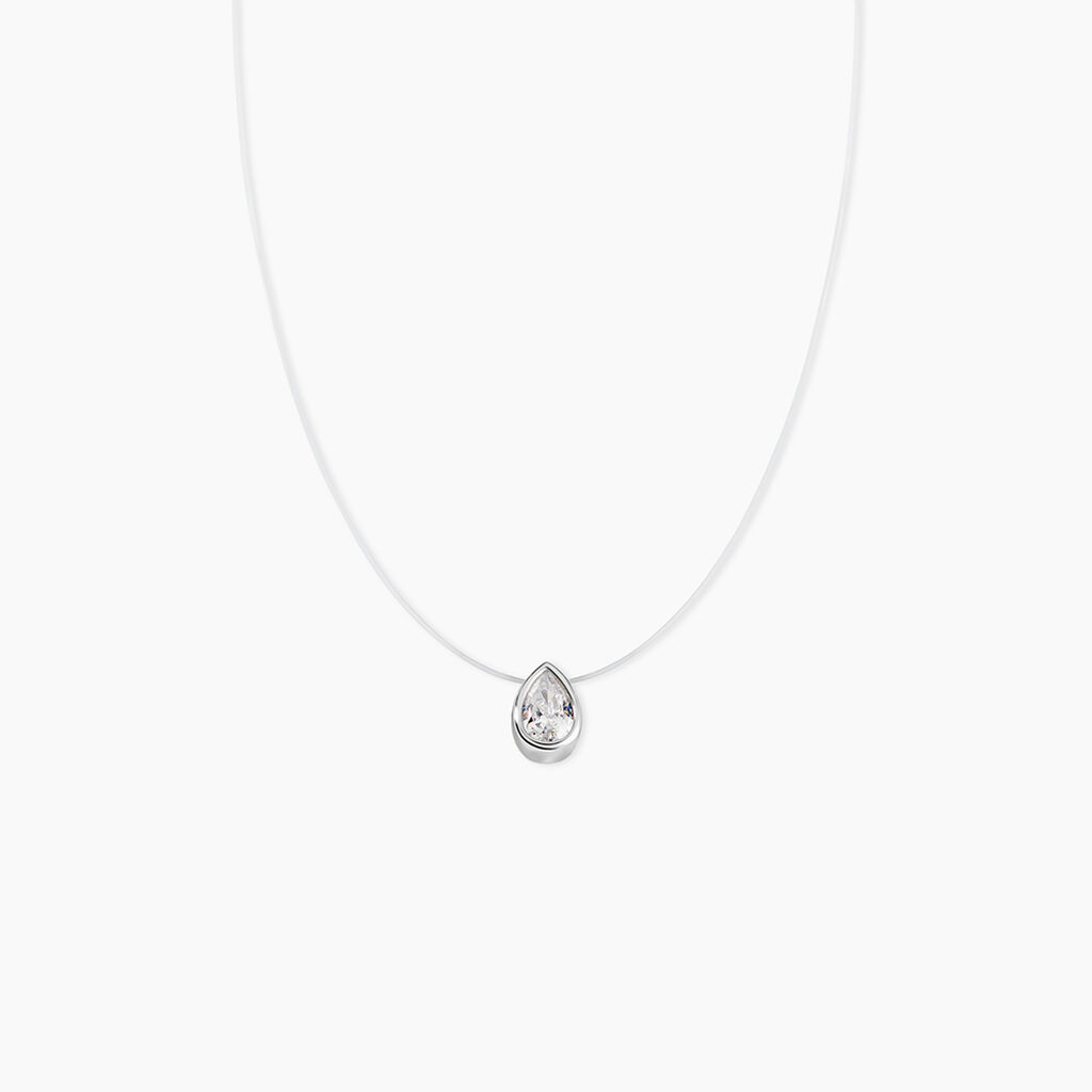 Collier Nylon Argent Blanc Oxyde - Colliers fantaisie Femme | Histoire d&rsquo;Or