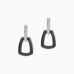 Boucles D'oreilles Pendantes Ezra Argent Blanc C&eacute;ramique Et Oxyde - Boucles d'oreilles fantaisie Femme | Histoire d&rsquo;Or