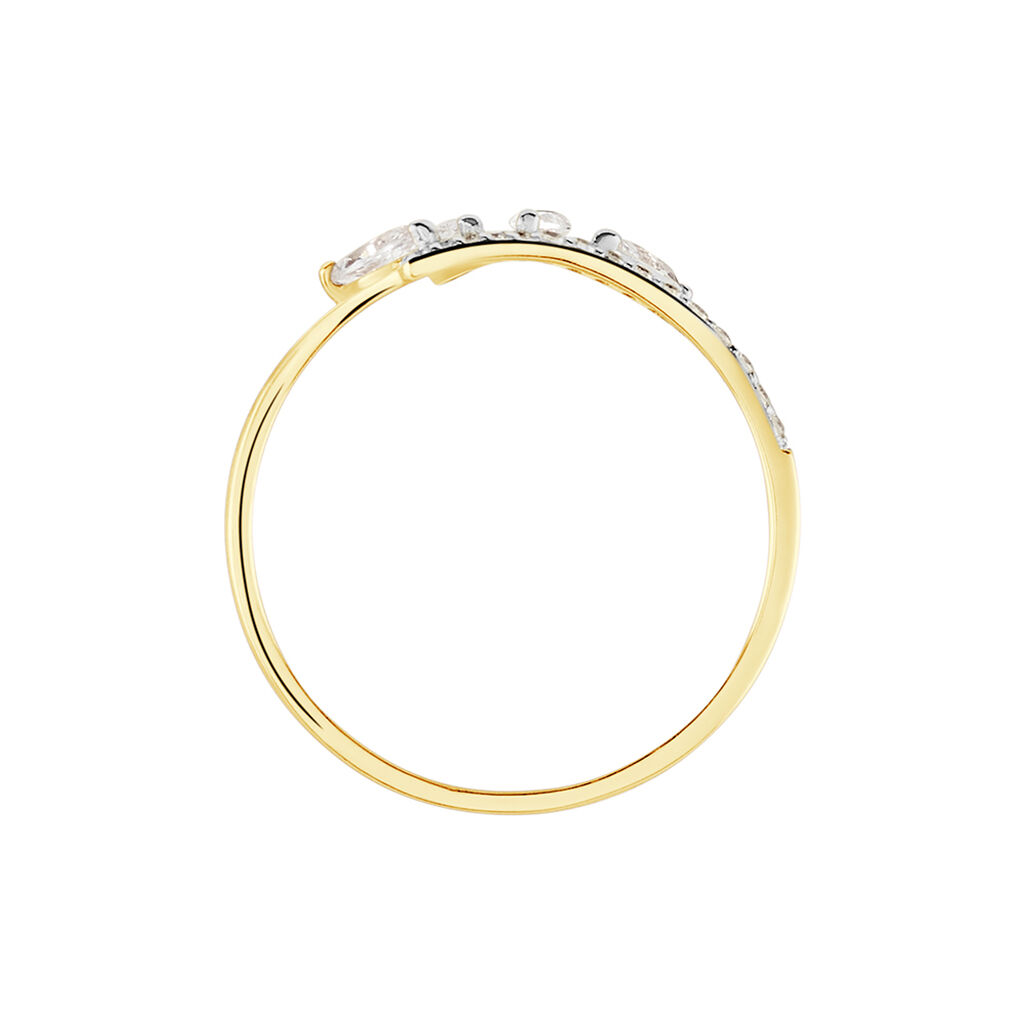 Bague Tiara Or Jaune Oxyde De Zirconium - Bagues avec pierre Femme | Histoire d&rsquo;Or