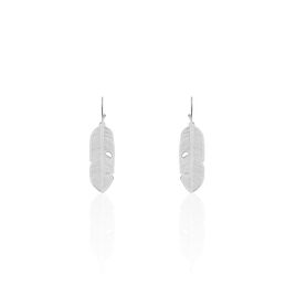 Boucles D'oreilles Pendantes Tia Acier Blanc - Bijoux Plume Femme | Histoire d’Or