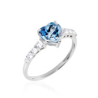 Bague Or Blanc Fany Topaze Oxydes De Zirconium