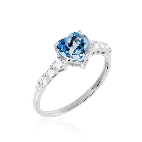 Bague Or Blanc Fany Topaze Oxydes De Zirconium - Bagues solitaires Femme | Histoire d’Or