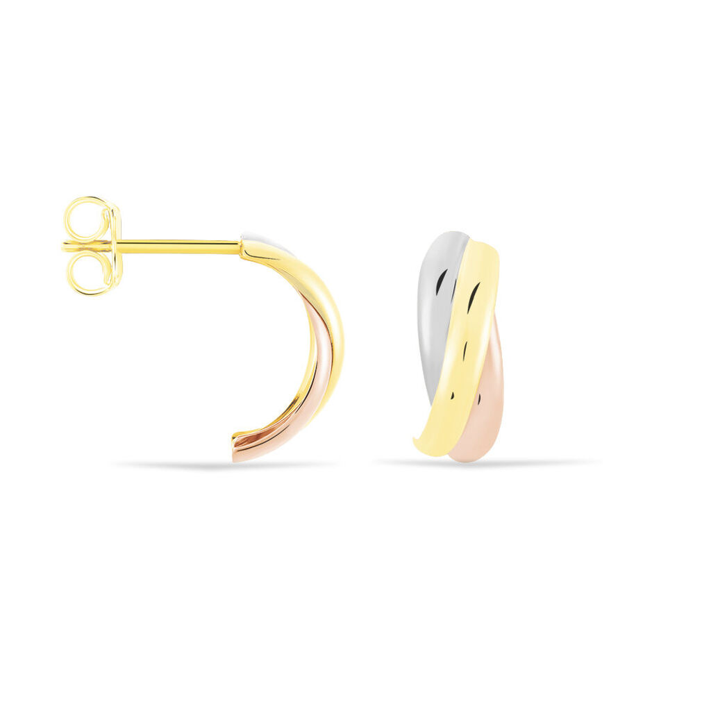 Cr&eacute;oles Igora Or Tricolore - Boucles d'oreilles cr&eacute;oles Femme | Histoire d&rsquo;Or