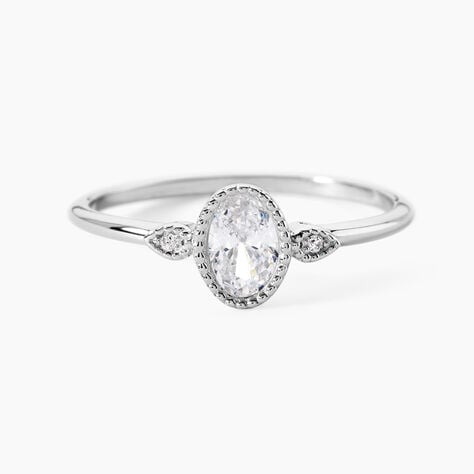 Bague Argent Blanc Afonso Oxyde De Zirconium - Bagues solitaires Femme | Histoire d&rsquo;Or